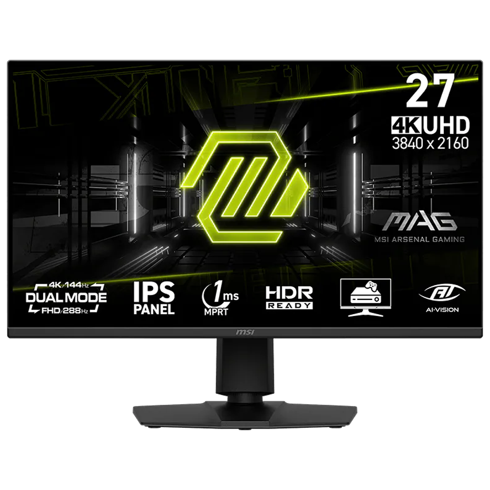 MSI MAG 275UPD E14 27" 4K 144Hz FHD 288Hz 1ms HDMI DP FreeSync Premium HDR Ready Pivot Dual-Mode IPS Monitör