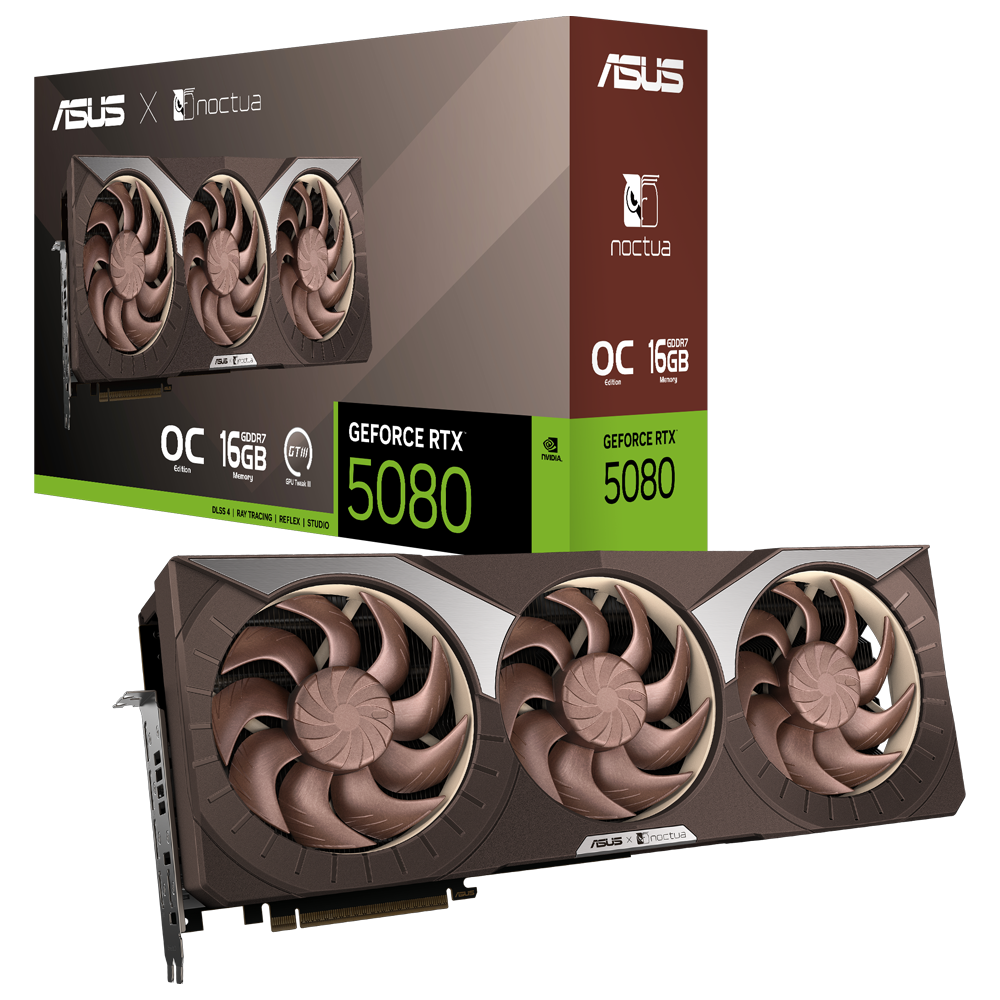 ASUS GeForce RTX 5080 NOCTUA 16GB GDDR7 OC Edition DLSS 4 256 Bit Ekran Kartı