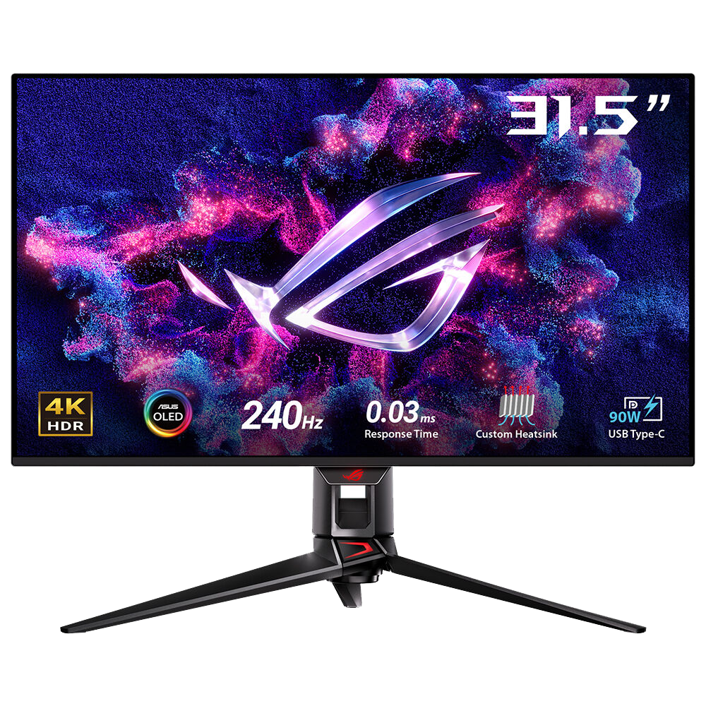 ASUS ROG Swift OLED PG32UCDMZ 31.5" 240Hz 0.03ms HDMI DP USB-C USB3.2 G-Sync FreeSync Premium Pro Pivot Aura RGB HDR10 UHD QD-OLED Gaming Monitör