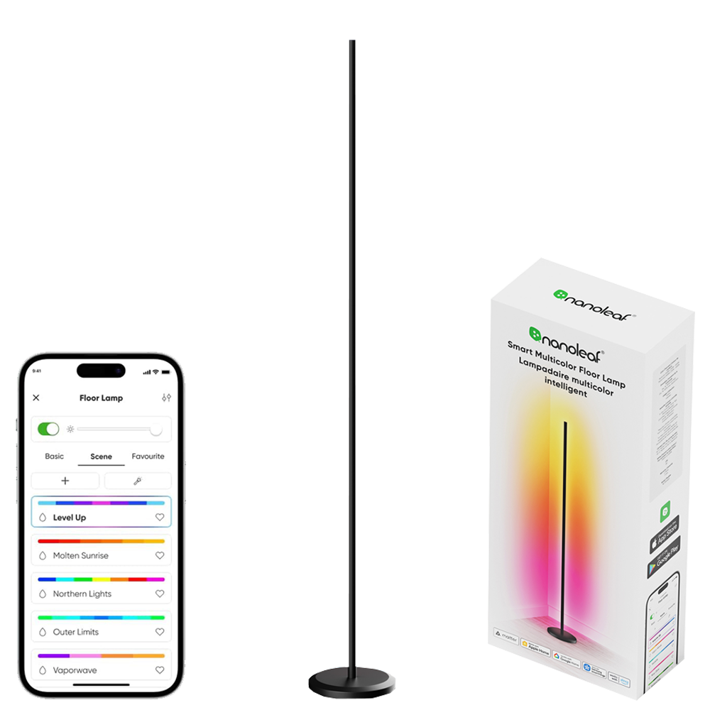 Nanoleaf RGBW Siyah Dikey Yer Lambası Aydınlatma