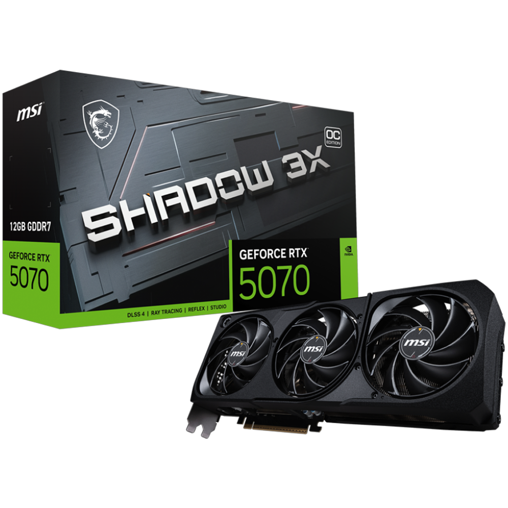MSI GeForce RTX 5070 12G SHADOW 3X OC GDDR7 DLSS 4 192 Bit Ekran Kartı