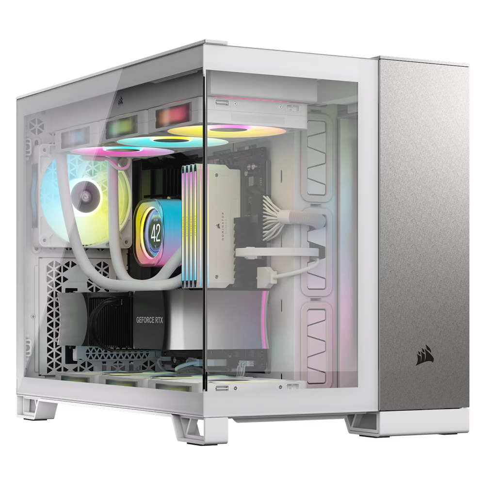 CORSAIR 2500X Dual Chamber Tempered Glass USB 3.1 Beyaz/Saten mATX Kasa