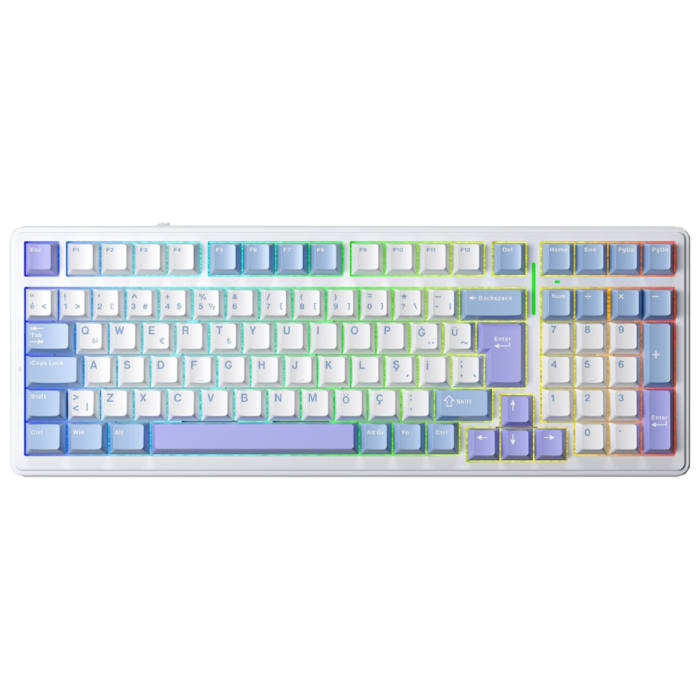 Aula F99 Linear GrayWood V4 Switch Hot Swap RGB Mavi Kablosuz Gaming Klavye