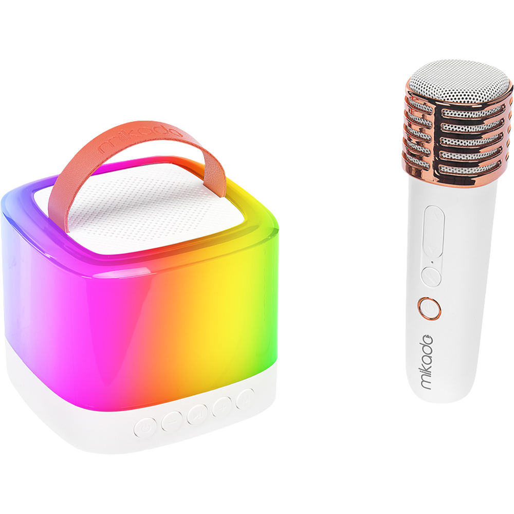 MIKADO MD-16BT Favorite 5W RGB 1200mAh Bluetooth Beyaz Mikrofonlu Karaoke Taşınabilir  Hoparlör
