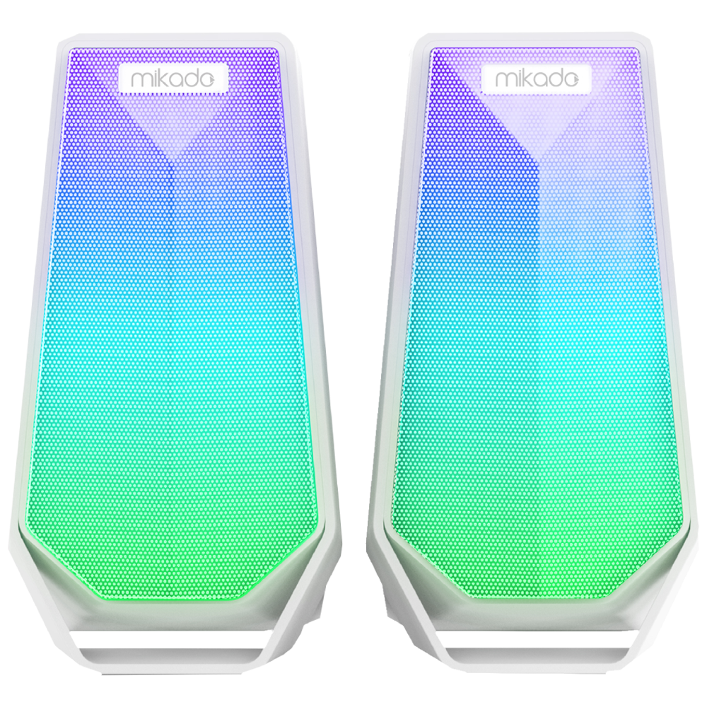 MIKADO MD-188  2.0 5W*2 RGB Beyaz Bluetooth Gaming Speaker Hoparlör