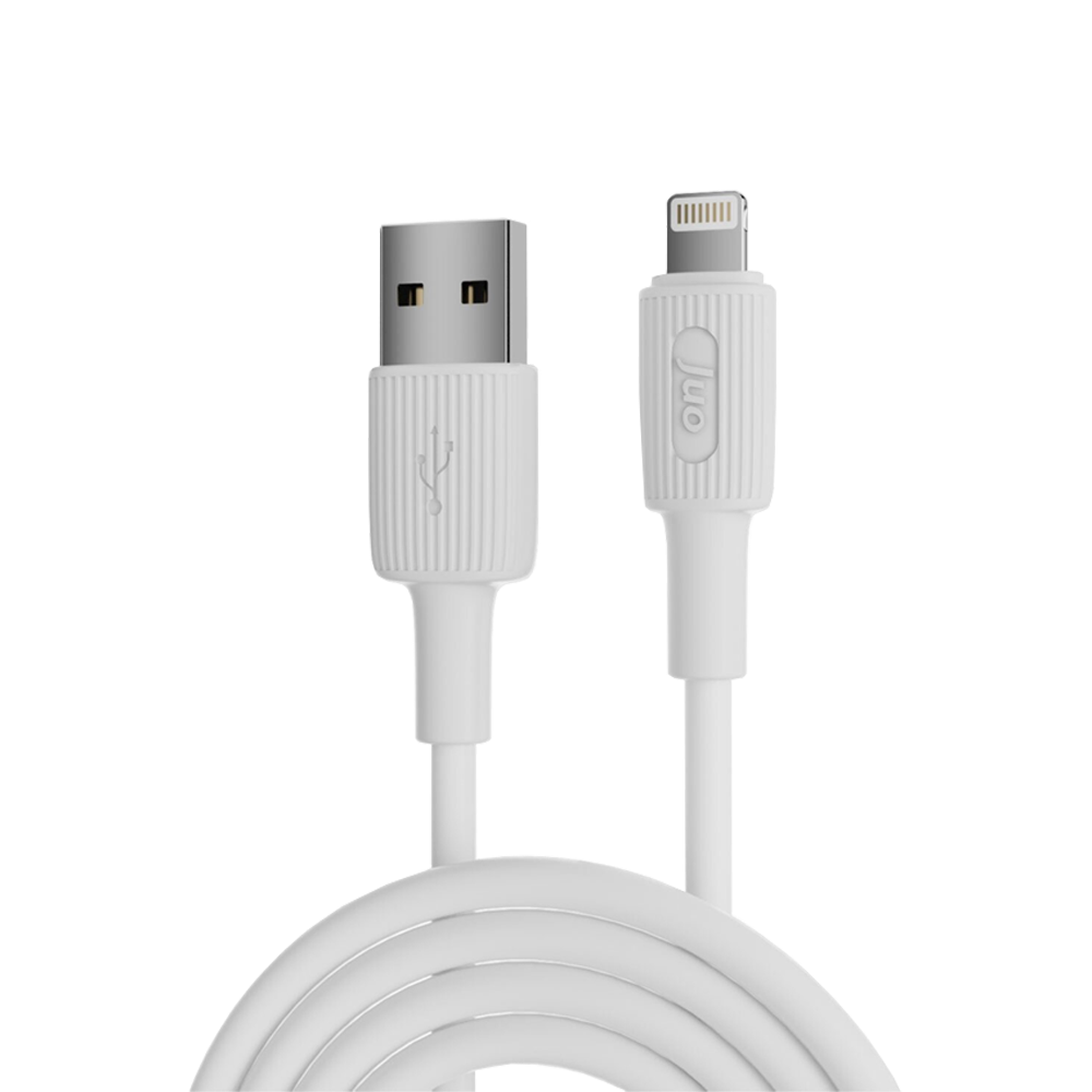 Juo 12W 2.4A USB-A Lightning İphone İpad Örgülü Beyaz Data Ve Hızlı Şarj Kablosu 1 Metre