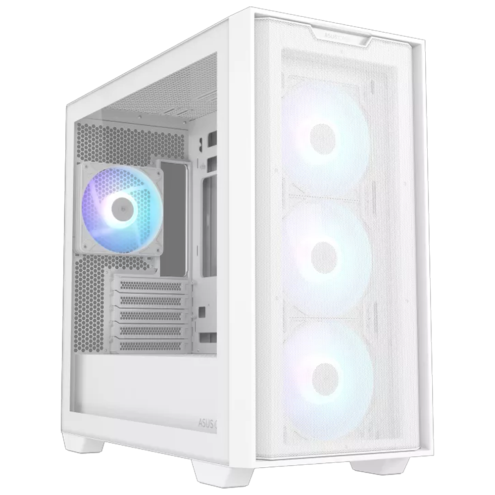 ASUS A21 PLUS 750W 80+ Gold Tempered Glass ARGB Beyaz USB 3.2 mATX Kasa görsel 1