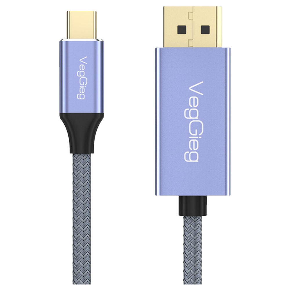 VegGieg 8K/60Hz 4K/144Hz Type-C 3.1 Displayport 1.4 Çift Yönlü 2 Metre Kablo