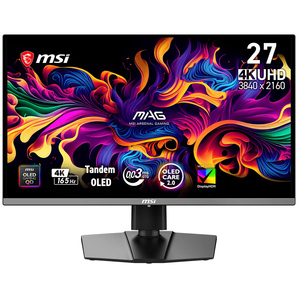 MSI MAG 272UP QD-OLED E16 27" 165Hz 0.03ms HDMI DP G-Sync HDR400 Pivot UHD QD-OLED Gaming Monitör