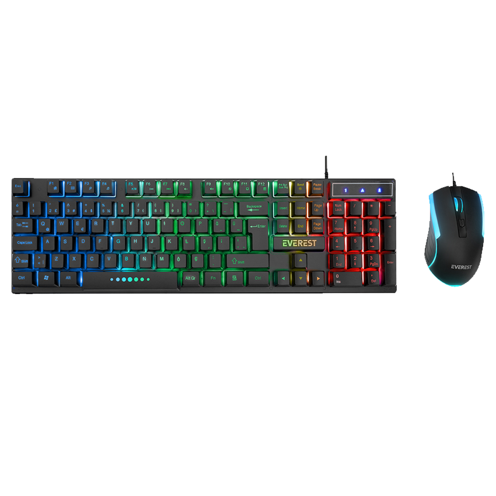Everest KB-198 Luminax RGB Kablolu Gaming Klavye Mouse Set