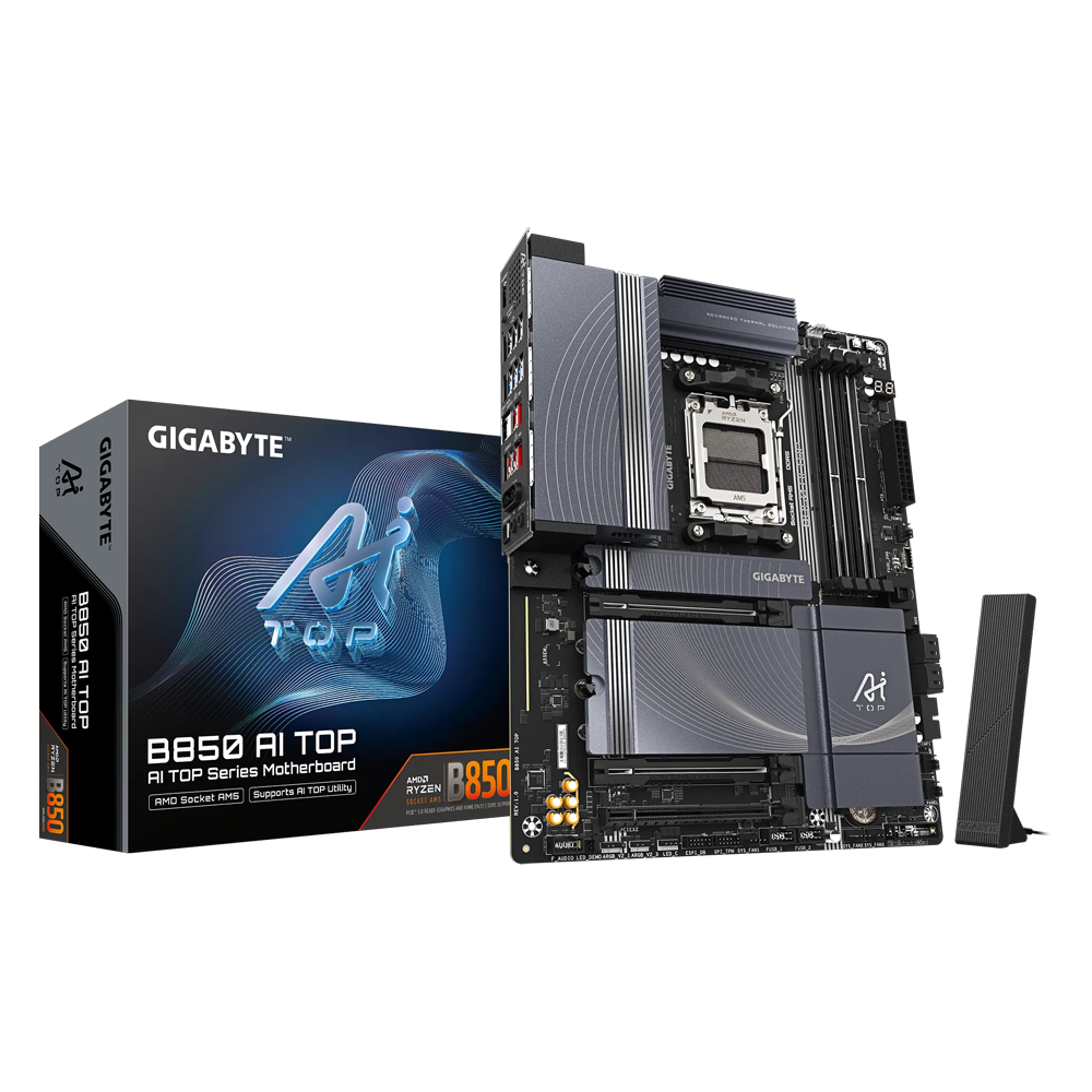 GIGABYTE B850 AI TOP GAMING WIFI6 8600MHz OC DDR5 Soket AM5 M.2 HDMI DP ATX Anakart