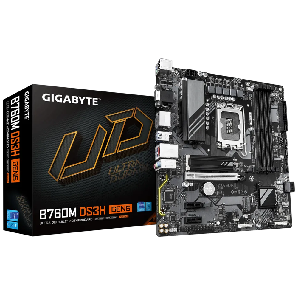 GIGABYTE B760M DS3H GEN5 DDR5 7600MHz(OC) Soket 1700 M.2 HDMI DP mATX Anakart