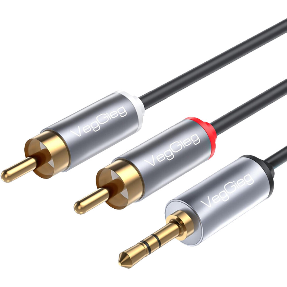 VegGieg 3.5mm AUX RCA Hi-Fi Ses Kablosu 3 Metre