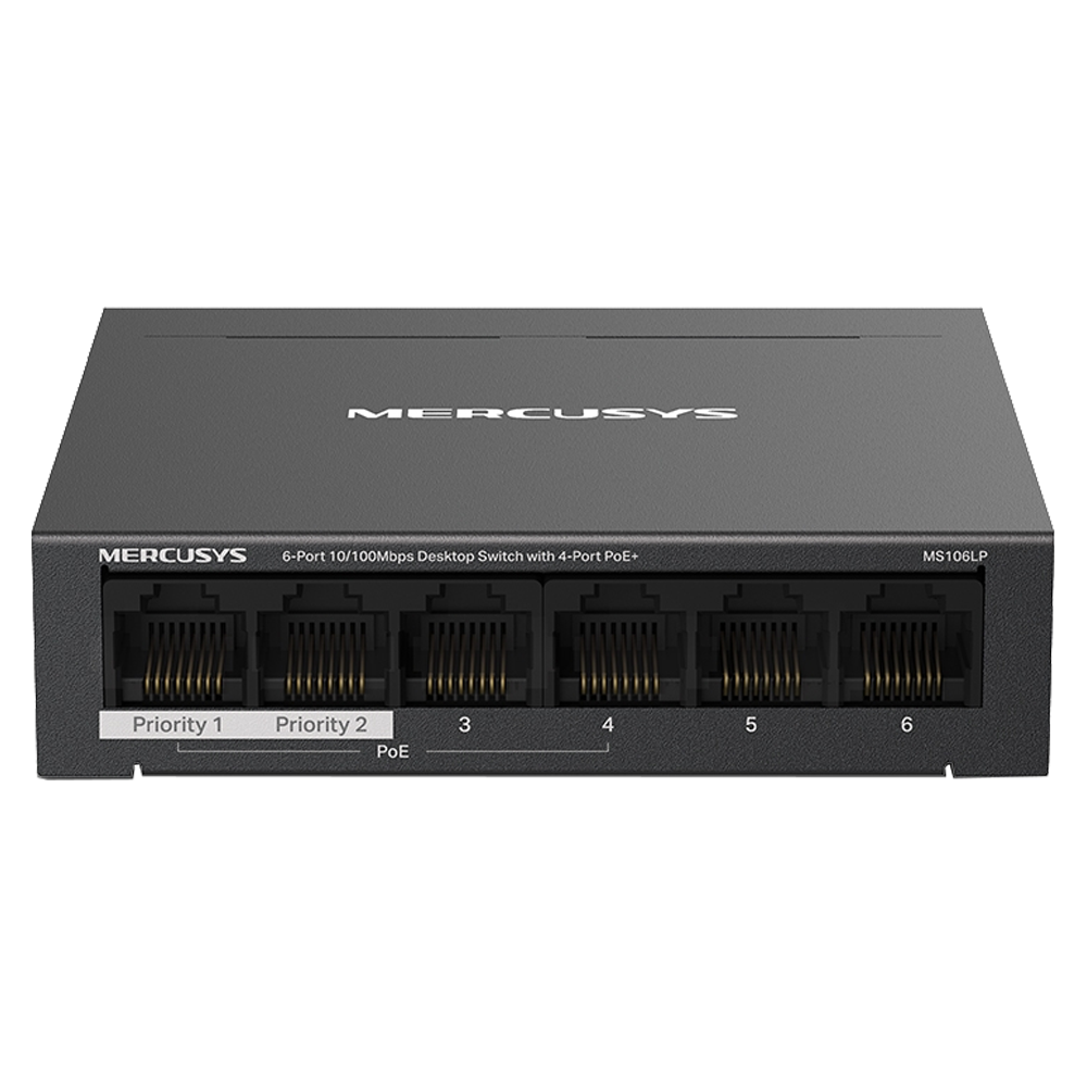 Mercusys MS106LP 6-Port 4-Port PoE 10/100 Mbps Masaüstü Switch