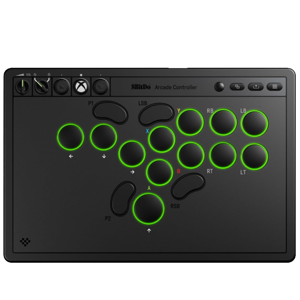 8BitDo All Button Arcade Stick XBOX (Xbox Series X|S, Xbox One ve PC için) Mekanik Switch 2.4 G Kablosuz Siyah Gamepad