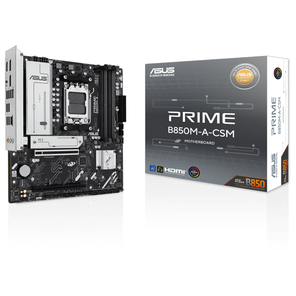 ASUS PRIME B850M-A-CSM 8000MHz DDR5 Soket AM5 M.2 HDMI DP mATX Anakart