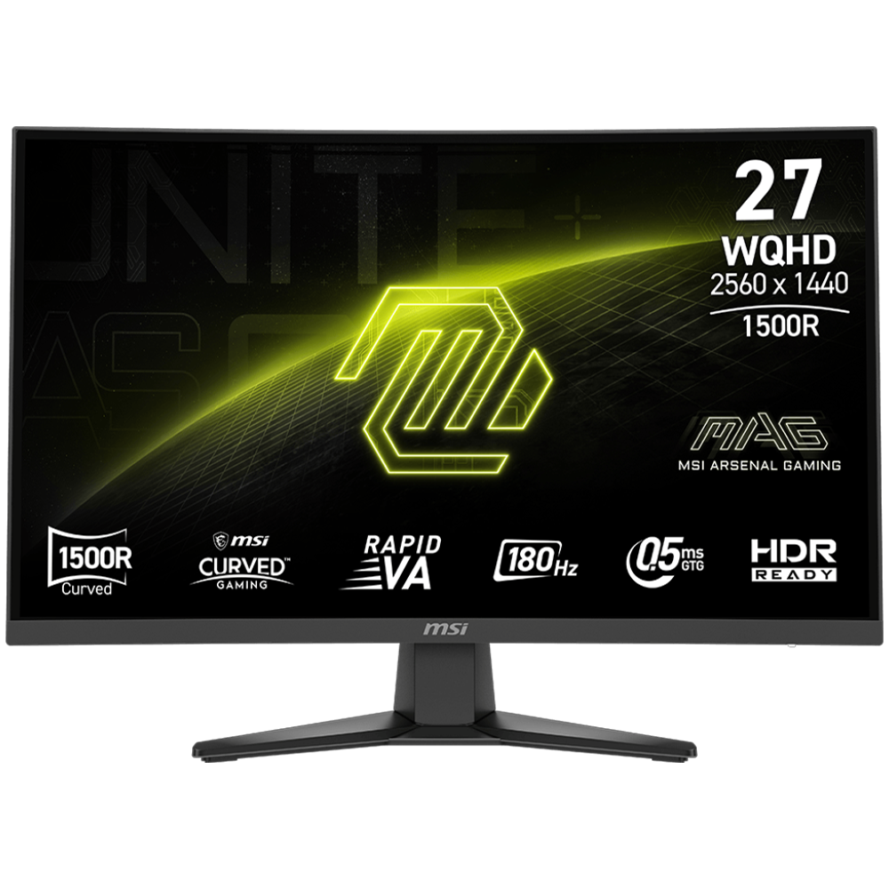 MSI  MAG 275CQF E18  27" 180Hz 0.5ms HDMI DP AMD FreeSync HDR Ready WQHD Rapid VA Curved Gaming Monitör