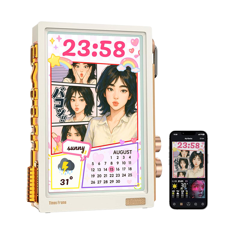  Divoom Times Frame 10.1" 64GB Akıllı Kişiselleştirilebilir RGB LED IPS Beyaz Dijital Çerçeve