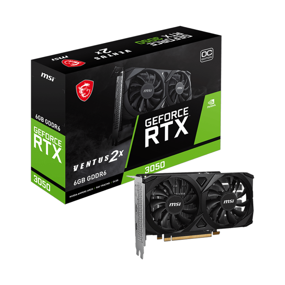 MSI GeForce RTX 3050 VENTUS 2X E 6G OC 6GB GDDR6 96 Bit Ekran Kartı