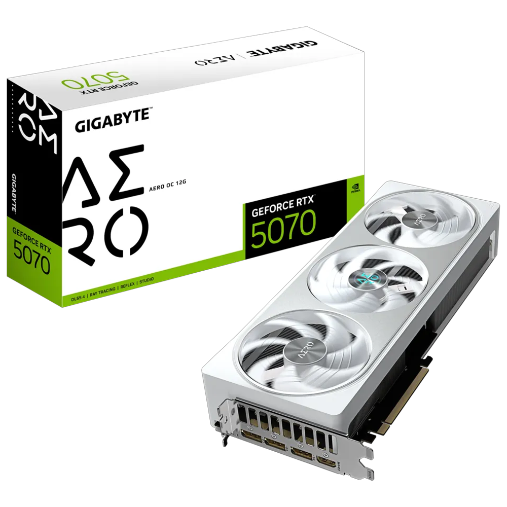 GIGABYTE GeForce RTX 5070 AERO OC 12G GDDR7 DLSS 4 192 Bit Ekran Kartı görsel 1