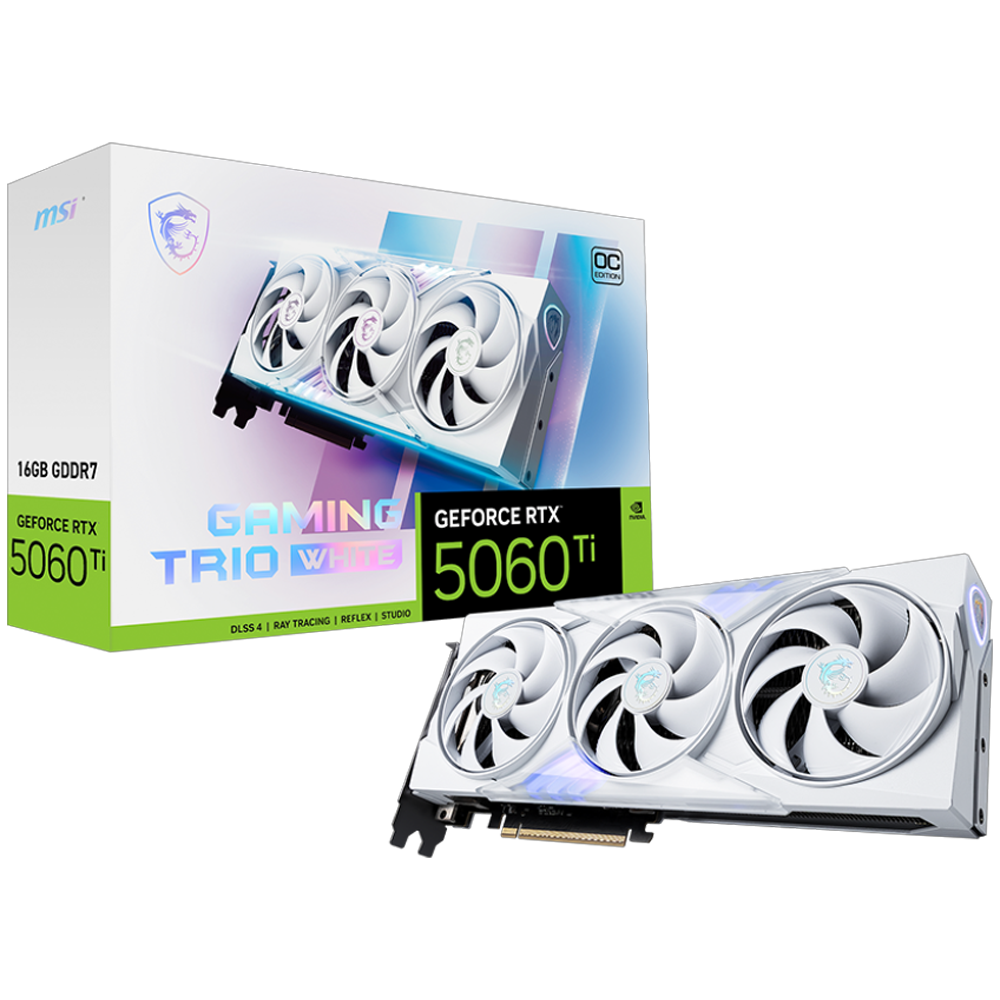 MSI GeForce RTX 5060 Ti GAMING 3X OC WHITE 16GB GDDR7 DLSS 4 128 Bit Ekran Kartı görsel 1