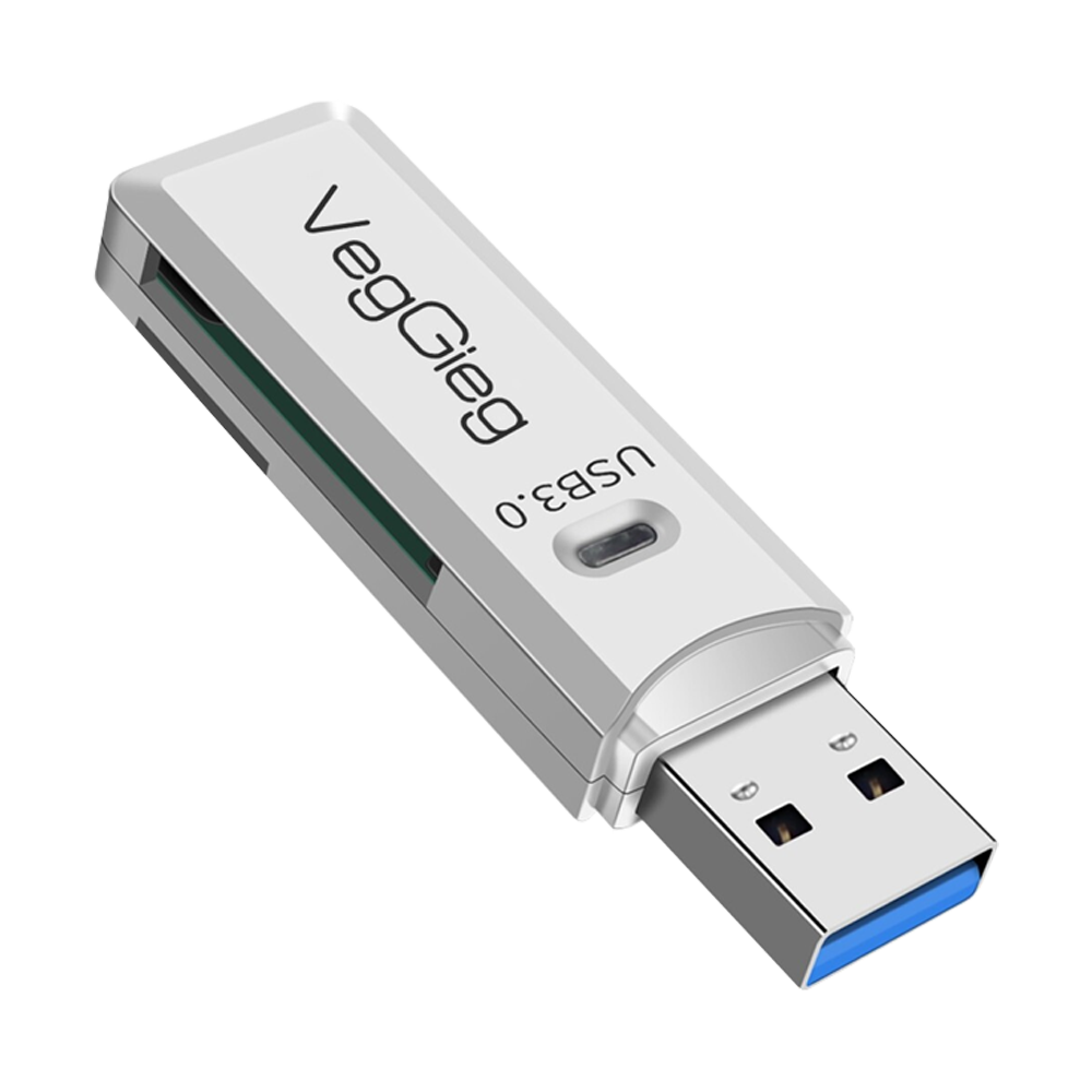 VegGieg USB 3.0 SD ve Micro SD Beyaz Hafıza Kart Okuyucu