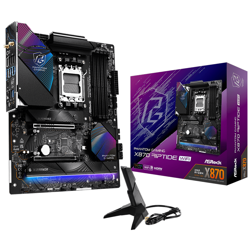 ASROCK X870 PG RIPTIDE WIFI 8000MHz(OC) DDR5 Soket AM5 HDMI M.2 ATX Anakart görsel 1