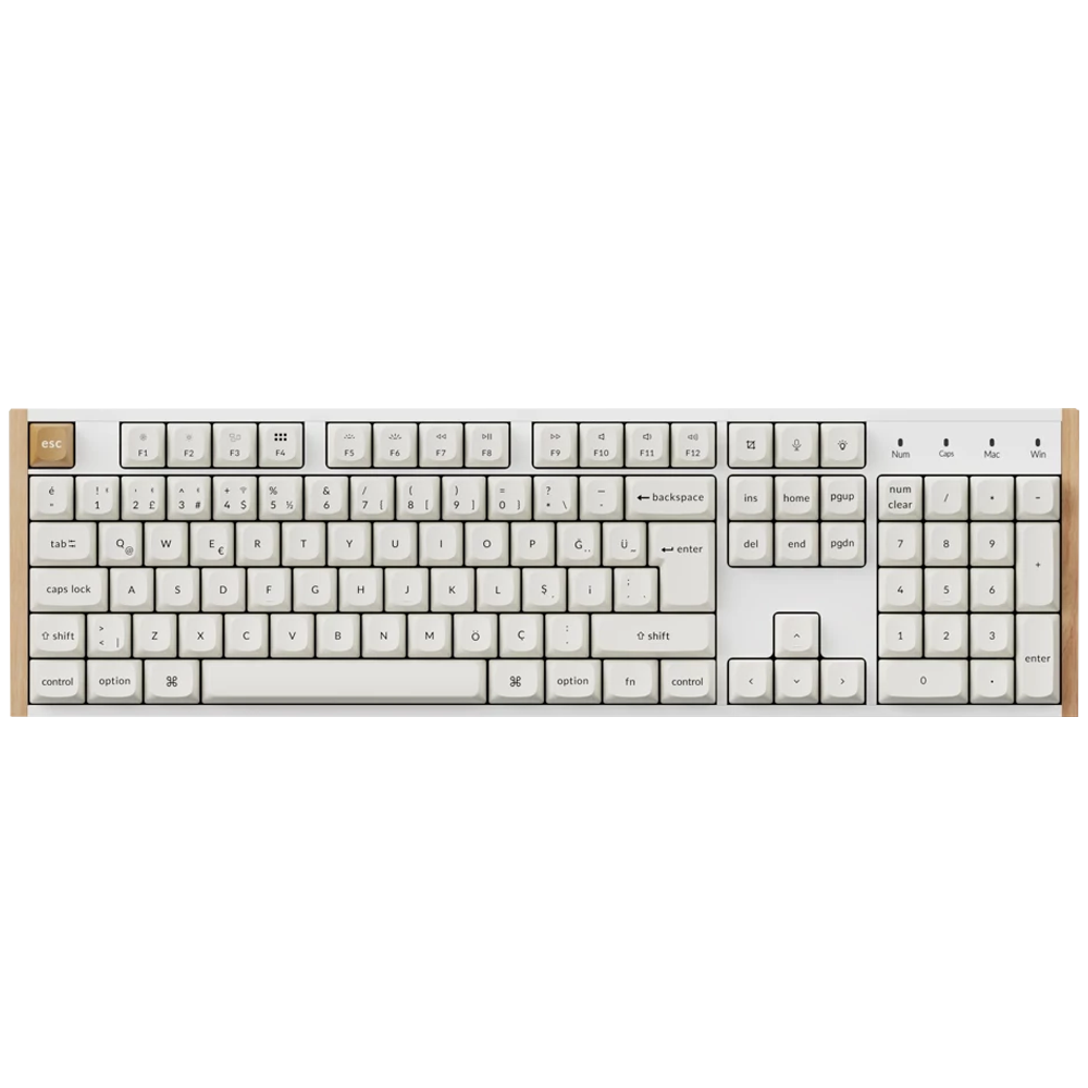 Keychron K10 HE Gateron Magnetic Nebula Hall Efect Switch Hotswap Türkçe Kablosuz Beyaz Gaming Klavye