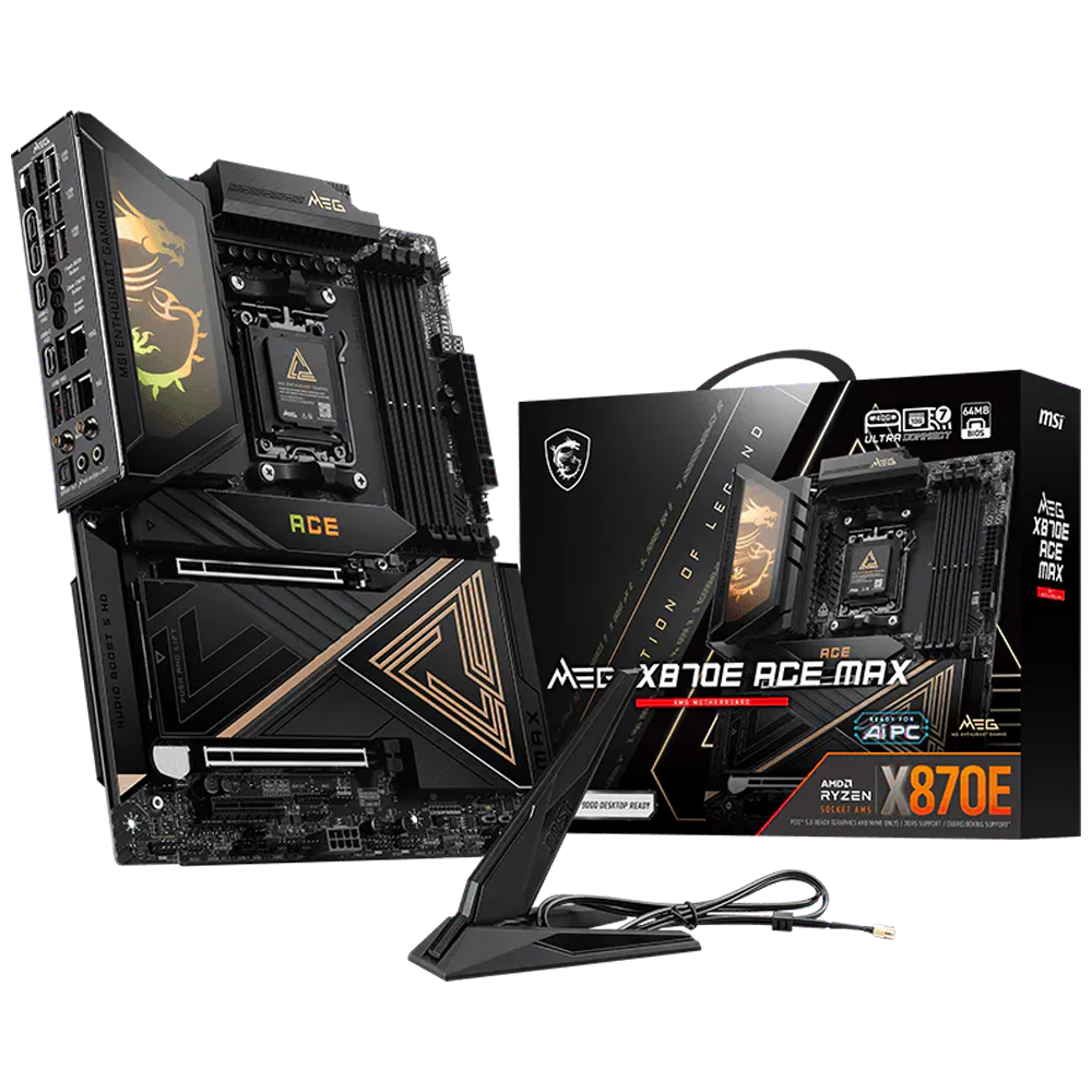MSI MEG X870E ACE MAX WIFI7 9000MHz(OC) DDR5 Soket AM5 M.2 HDMI Type-C ATX Anakart
