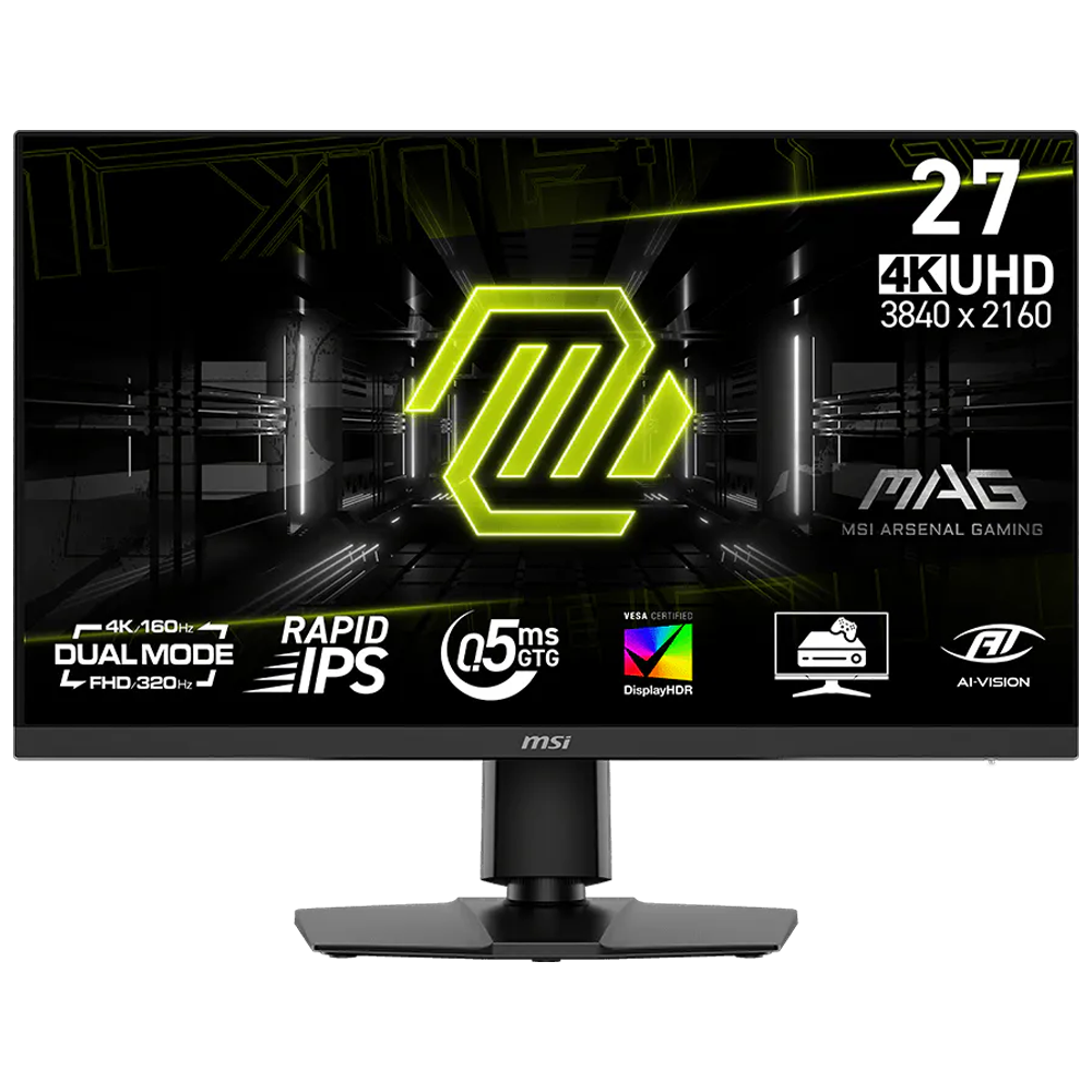MSI MAG 272URDF E16 27" 4K 160Hz FHD 320Hz 0.05ms HDMI DP FreeSync Premium HDR400 Pivot Dual Mode Rapid IPS Gaming Monitör