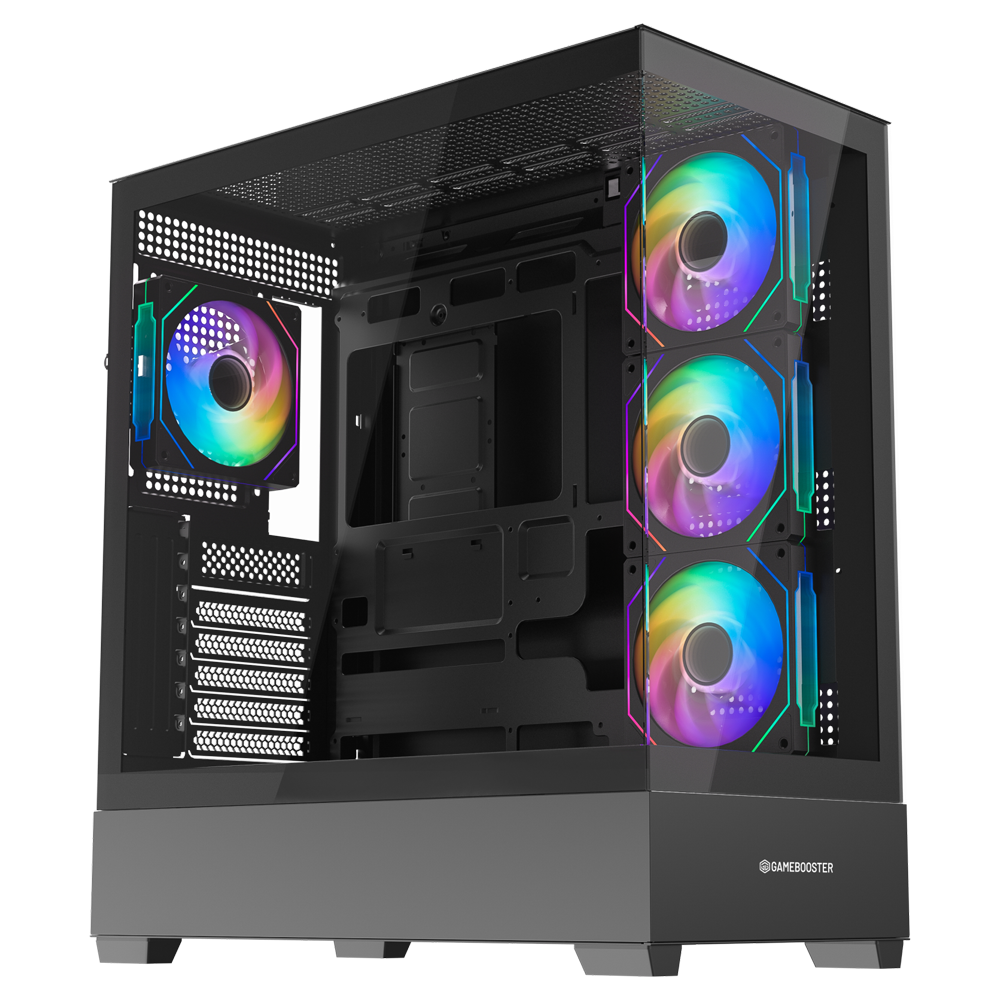 GameBooster NYVRA PRIME 750W 80+ Bronze ATX3.1 Gen5.1 SeaView ARGB E-ATX Mid Tower Siyah Kasa
