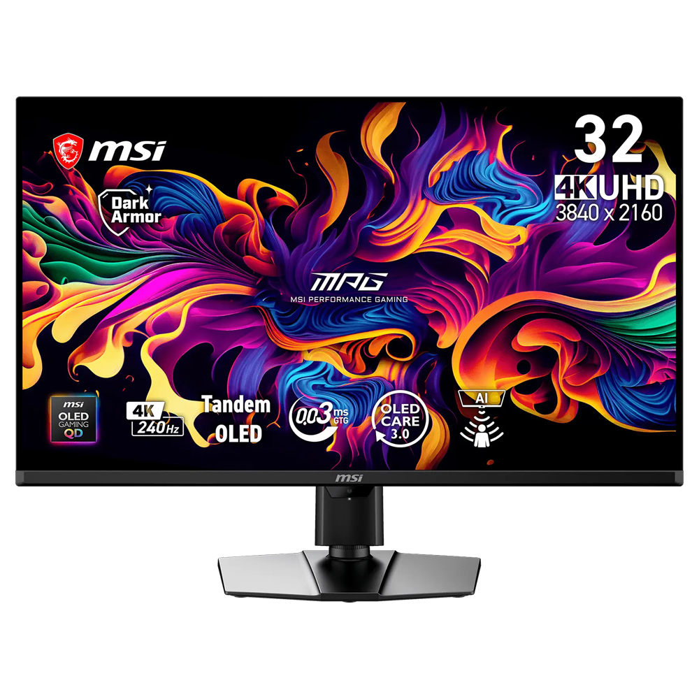 MSI MPG 322UR QD-OLED X24 31.5" 240Hz 0.03ms HDMI DP G-Sync FreeSync Premium Pro HDR500 Pivot UHD QD-OLED Monitör