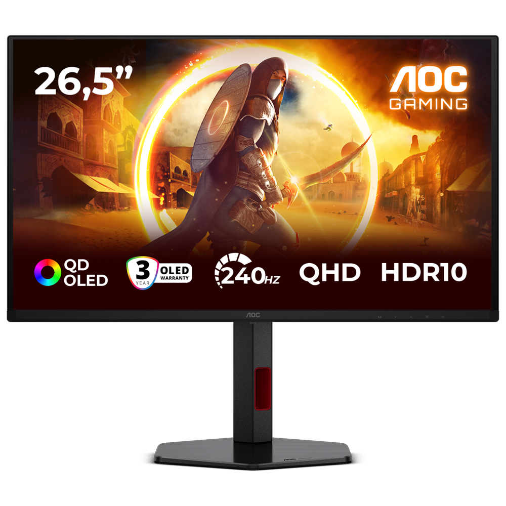 AOC Q27G4ZDR 26.5" 240Hz(OC) 0.03ms HDMI DP USB Adaptive Sync Pivot HDR10 QHD QD-OLED Gaming Monitör