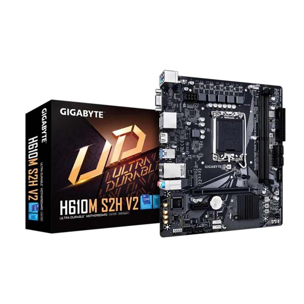 GIGABYTE H610M S2H V2 5600MHz DDR5 Soket 1700 M.2 HDMI DP D-Sub mATX Anakart görsel 1