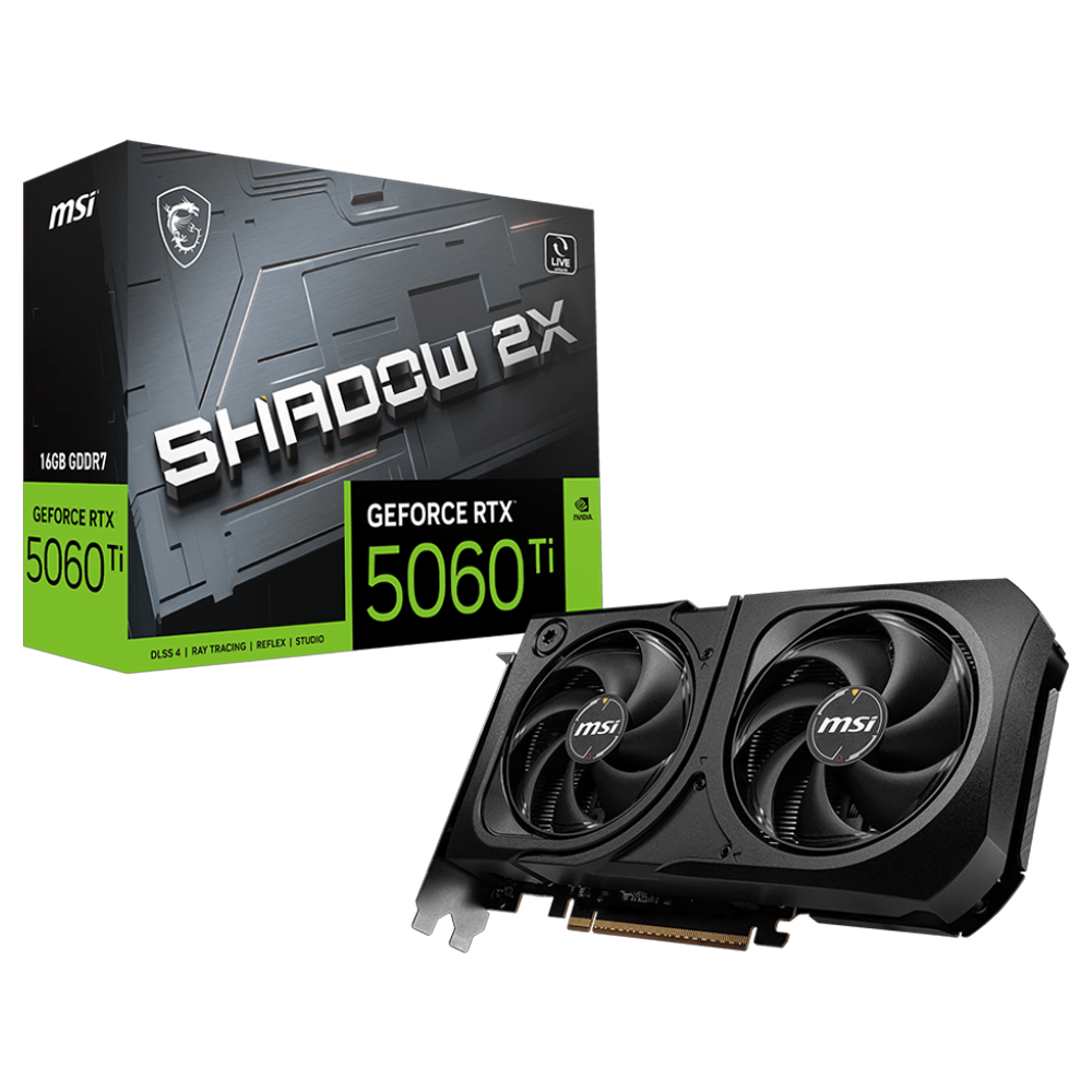 MSI GeForce RTX 5060 Ti 16G SHADOW 2X PLUS GDDR7 DLSS 4 128 Bit Ekran Kartı görsel 1
