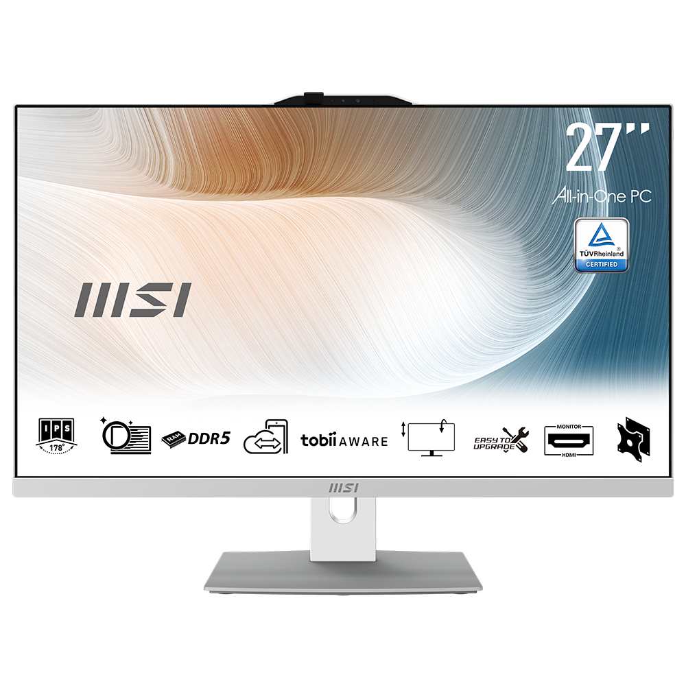 MSI MODERN AM272P 1M-1294XEU Core 5 120U 16GB(8GBx2) DDR5 512GB SSD 27" FHD IPS Beyaz AIO Masaüstü PC