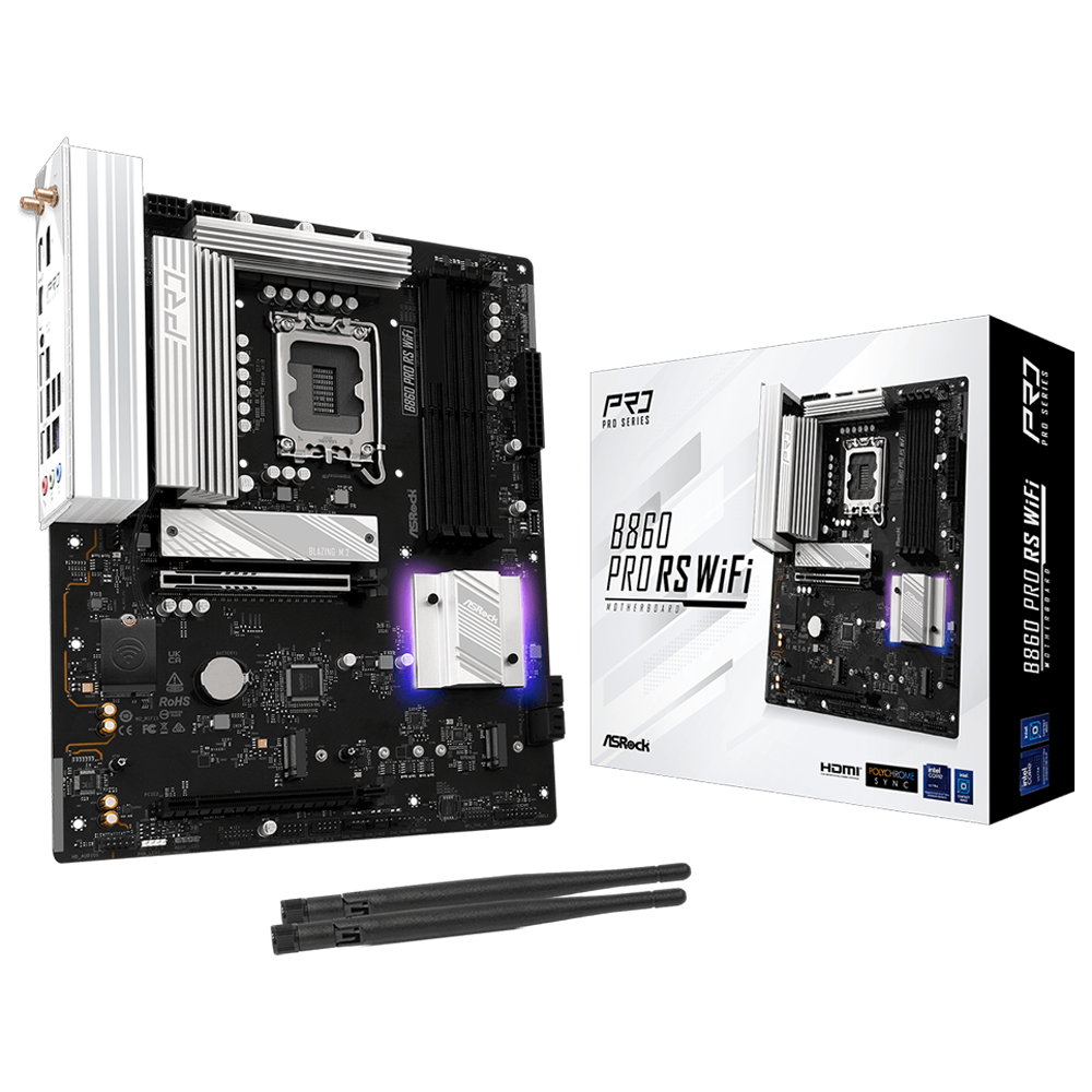 ASROCK B860 PRO RS WIFI 8666MHz(OC) DDR5 Soket 1851 M.2 USB 3.2 HDMI ATX Anakart