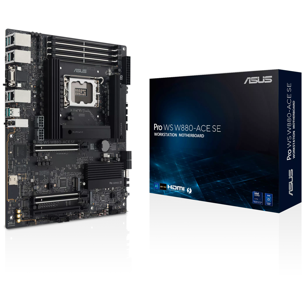 ASUS PRO WS W880 ACE SE 9066MHz(OC) DDR5 Soket 1851 M.2 HDMI Thunderbolt ATX Anakart görsel 1