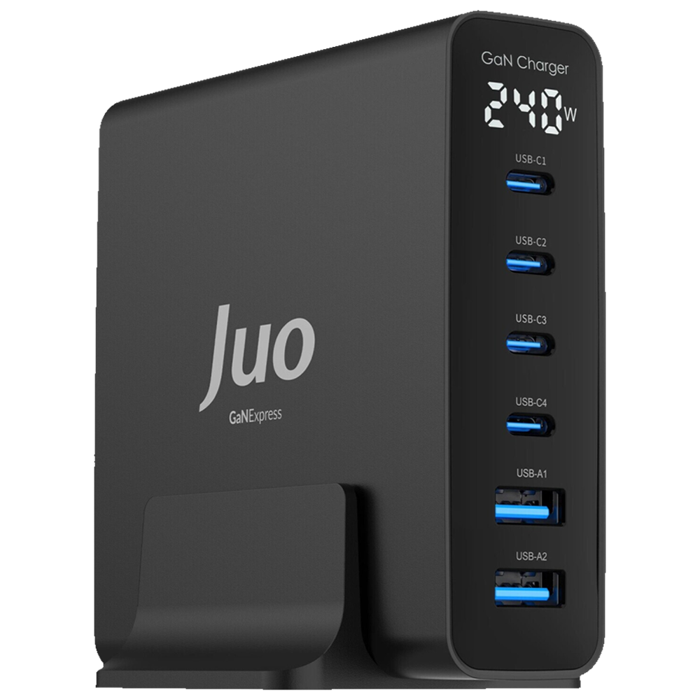 Juo 240W GaN PD 3.1 4 Type-C + 2 USB-A iPhone & MacBook & Laptop Uyumlu Şarj Aleti