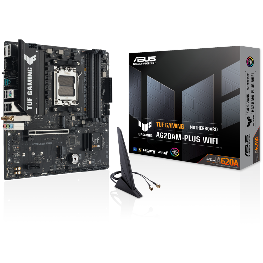 ASUS TUF GAMING A620AM-PLUS WIFI6 7600MHz(OC) DDR5 Soket AM5 DP M.2 HDMI mATX Anakart