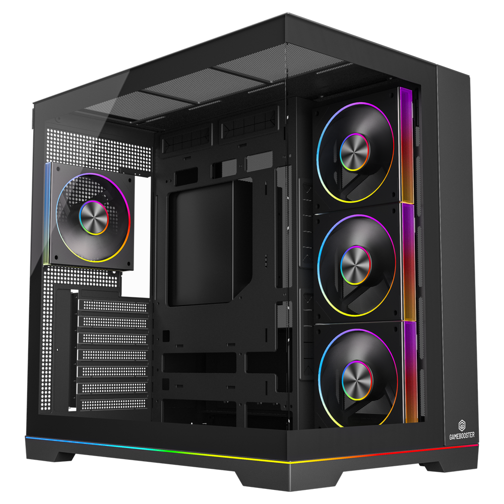 GameBooster NYVRA SYNC X 850W 80+ Bronze ATX3.1 Gen5.1 SeaView ARGB ATX Mid Tower Siyah Kasa