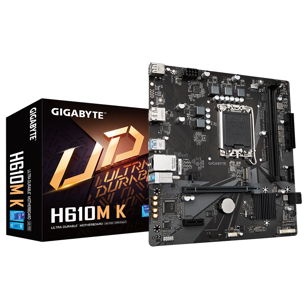 GIGABYTE H610M K V2 5600MHz DDR5 Soket 1700 M.2 USB 3.2 HDMI D-Sub mATX Anakart