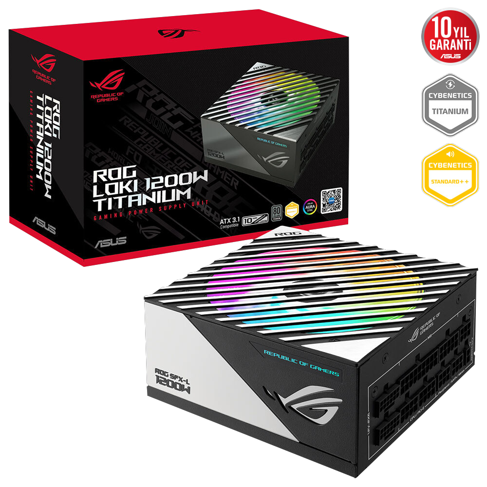 ASUS ROG LOKI 1200W 80+ Titanium ATX 3.1 Gen 5.1 ARGB ATX12V PSU