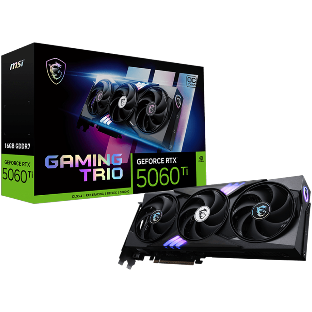MSI GeForce RTX 5060 Ti GAMING 3X OC 16GB GDDR7 DLSS 4 128 Bit Ekran Kartı görsel 1