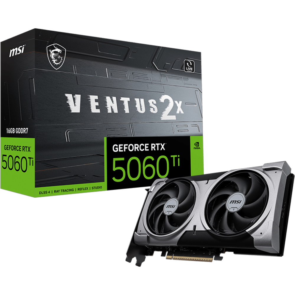 MSI GeForce RTX 5060 Ti 16G VENTUS 2X PLUS 16GB GDDR7 DLSS 4 128 Bit Ekran Kartı