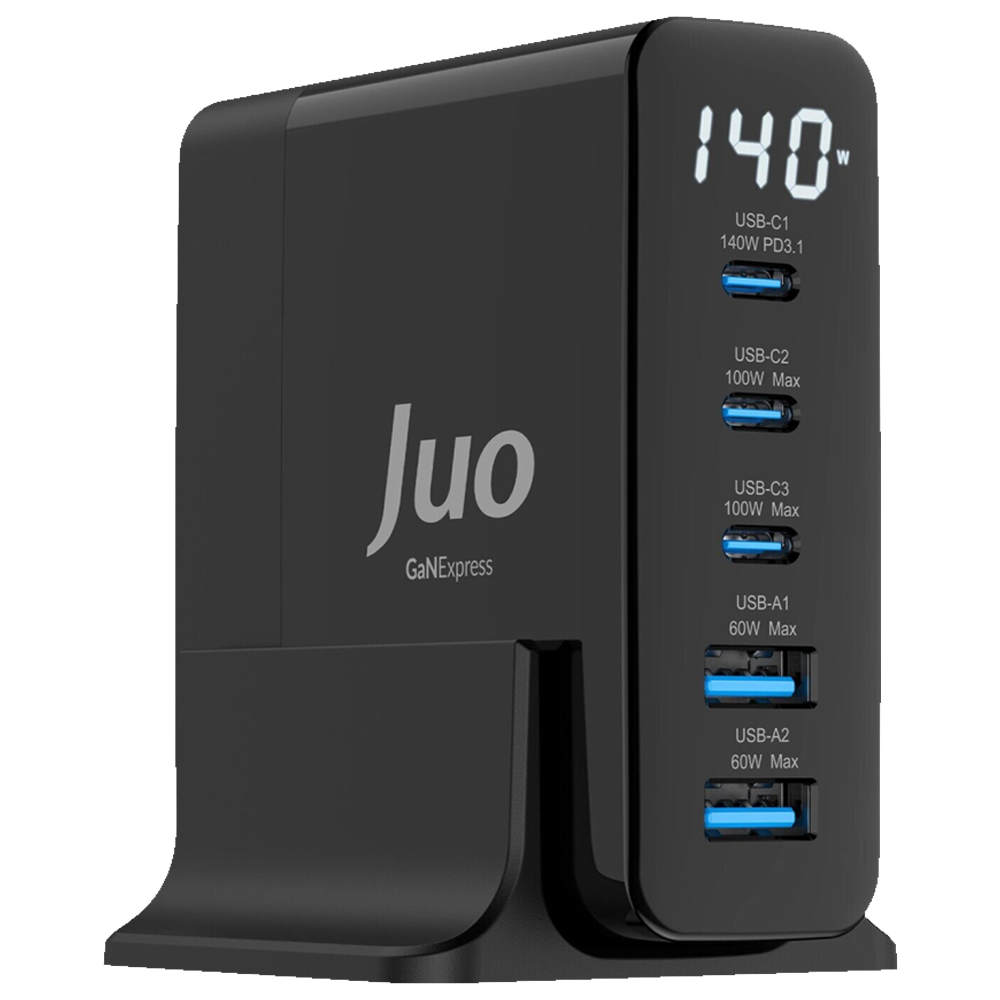 Juo 140W GaN PD 3.1 3 Type-C + 2 USB-A iPhone & MacBook & Laptop Uyumlu Şarj Aleti