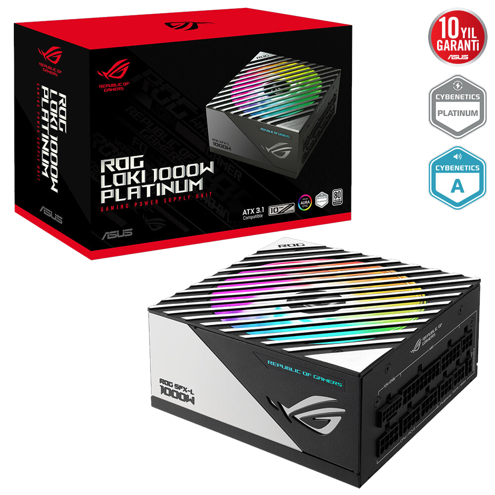 ASUS ROG LOKI SFX-L 1000W 80+ Platinum ATX3.1 Gen 5.1 ARGB Full Modüler 120mm Fanlı PSU