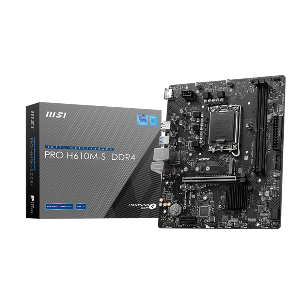 MSI PRO H610M-S DDR4 3200MHz(OC) DDR4 Soket 1700 M.2 HDMI mATX Anakart görsel 1