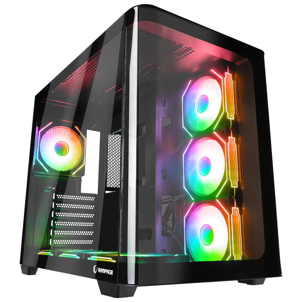 Rampage LOOPY PLUS ARGB USB3.0 Tempered Glass Siyah 950w 80+ Mid Tower Gaming Kasa görsel 1