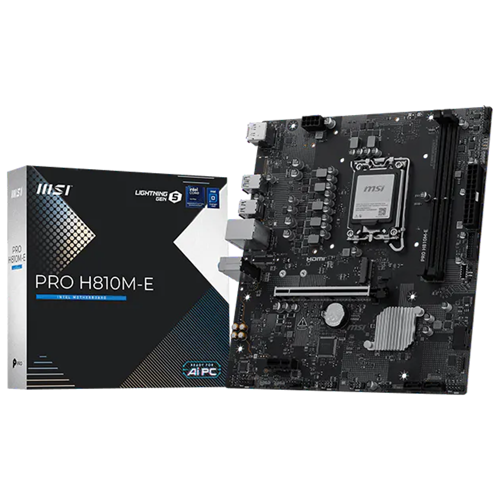 MSI PRO H810M-E 6400MHz(OC) DDR5 Soket LGA 1851 M.2 HDMI DP mATX Anakart